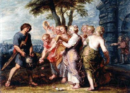 Jan Van Den Hoecke The Triumph of David, Norge oil painting art
